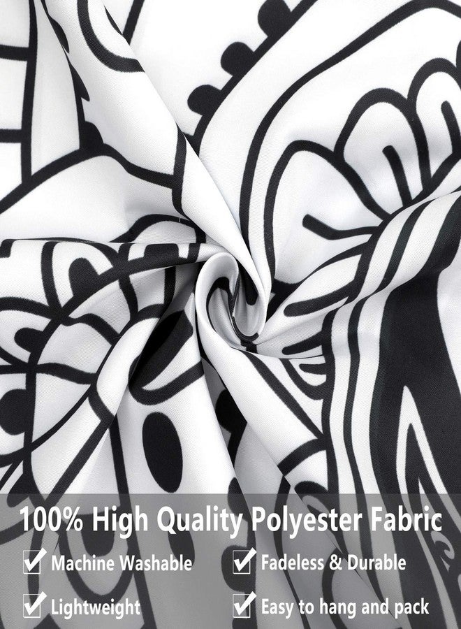 RLoncomix Ying Yang Mandala Wall Hanging - Black and White Tapestry, 51.2" x 59.1" - Image 3